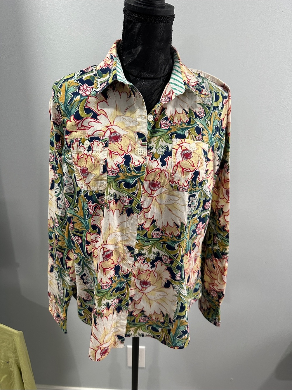 Van Heusen Floral Button-Down Shirt - Green, Cream & Pink